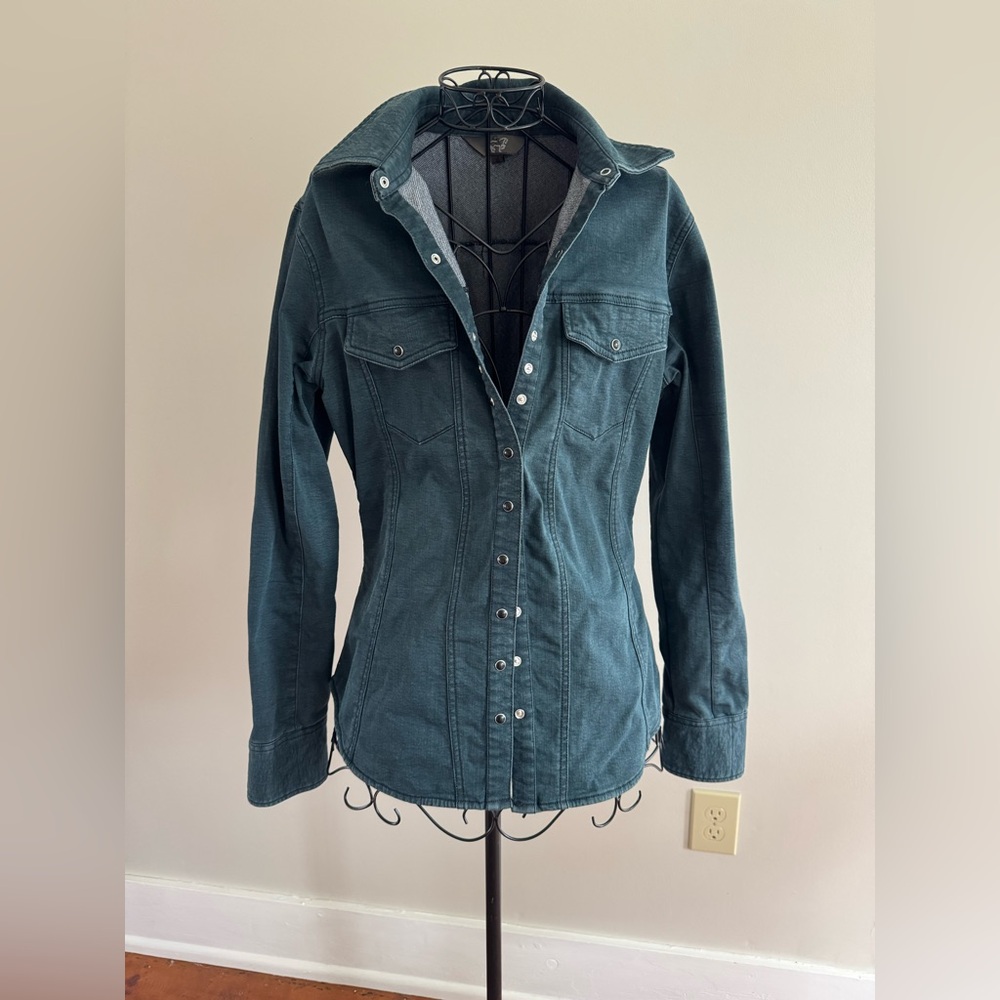 Goode Rider Stretch Denim Equestrian snap shirt